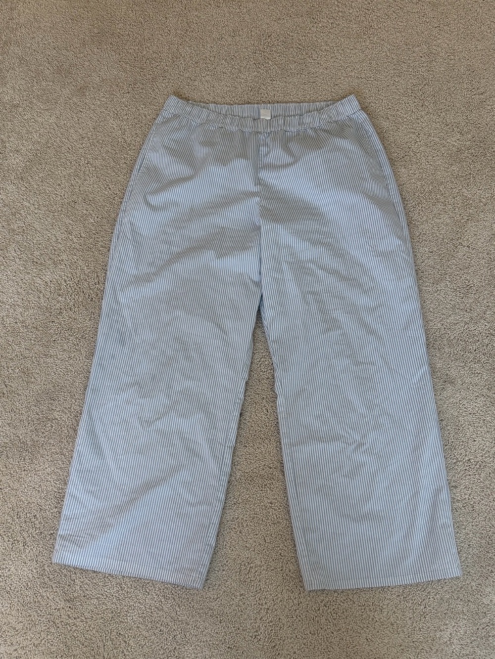 Hollister Light Blue and White Striped Pants